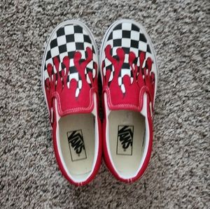 Vans checkered slip ons